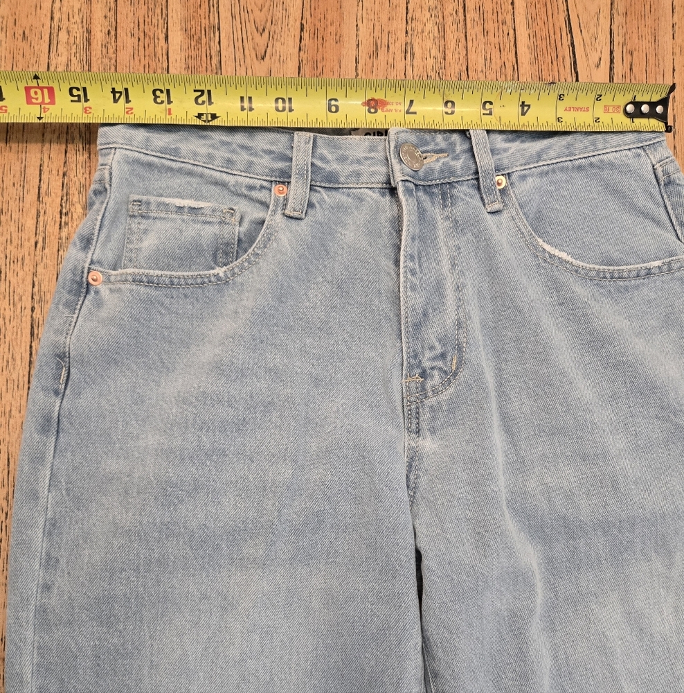 Girl Index Womens Light Washed Size 7 Straight Leg 100% Cotton Jeans - Picture 6 of 13